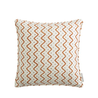 Azmi Ginger Printed Cotton Cushion 43cm x 43cm