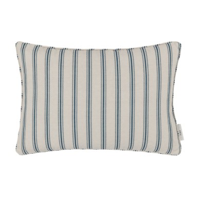 Aline Indigo Printed Cotton Cushion 55cm x 38cm