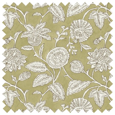 Chaitri Olive Printed Cotton Fabric