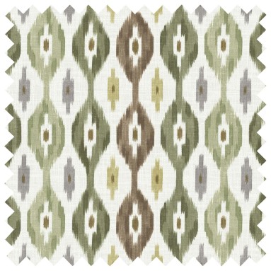 Fergana Olive Printed Cotton Fabric