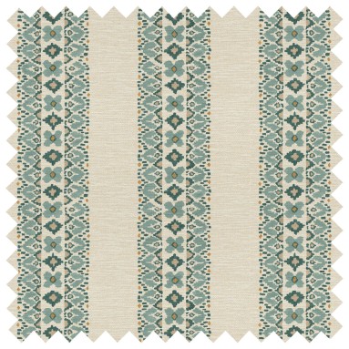Jalal Teal Printed Recycled Fabric