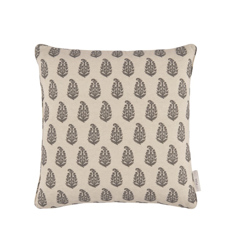 Indira Charcoal Printed Cotton Cushion 43cm x 43cm