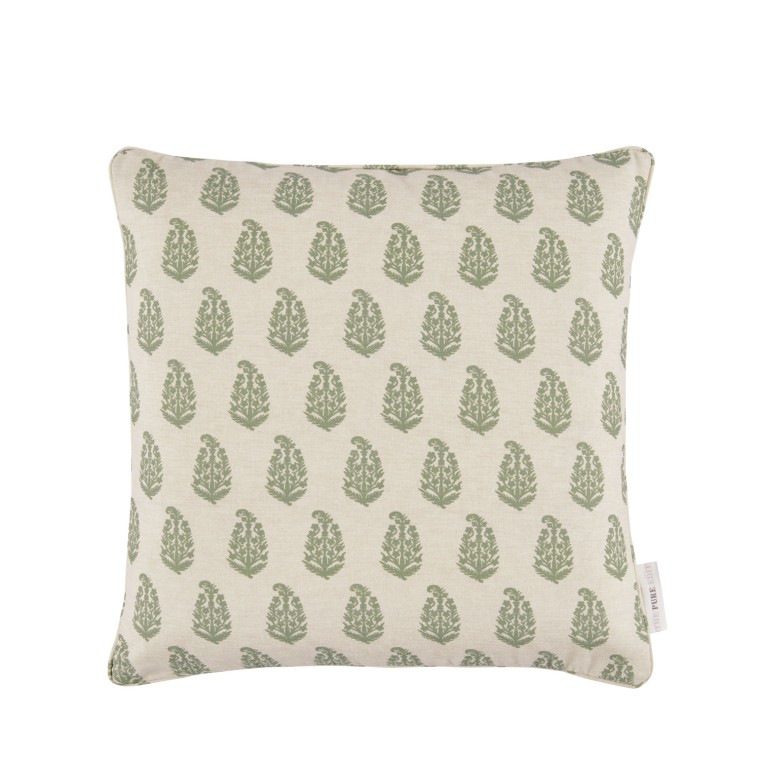 Indira Sage Printed Cotton Cushion 43cm x 43cm