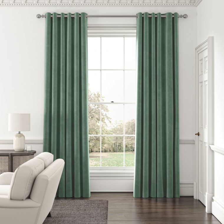 Cosmos Celadon Curtains