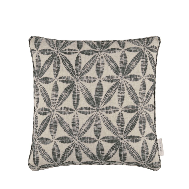 cushion bandhani charcoal self piped edge main