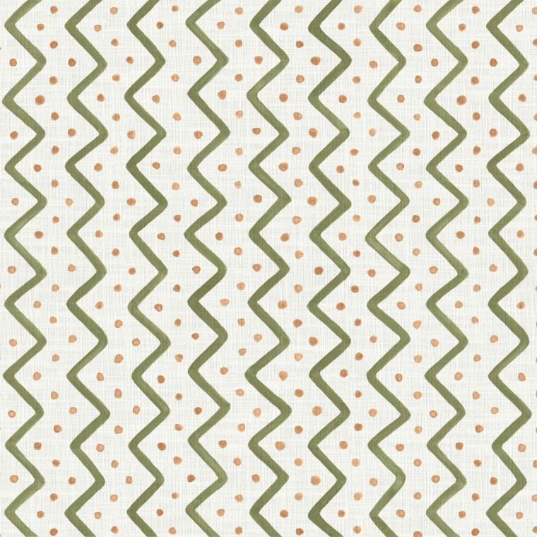 Azmi Olive Curtains Fabric Flat