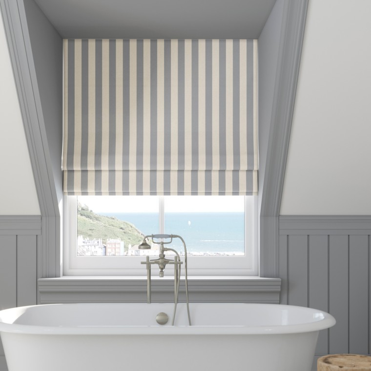Capri Charcoal Roman Blind Lifestyle