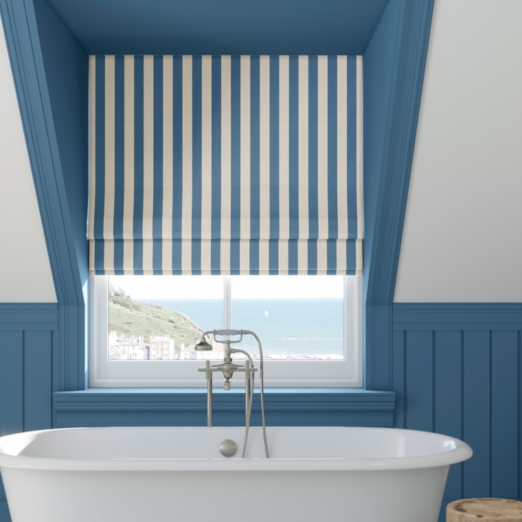 Capri Indigo Roman Blind Lifestyle