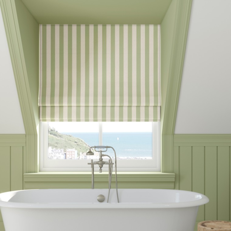 Capri Olive Roman Blind Lifestyle