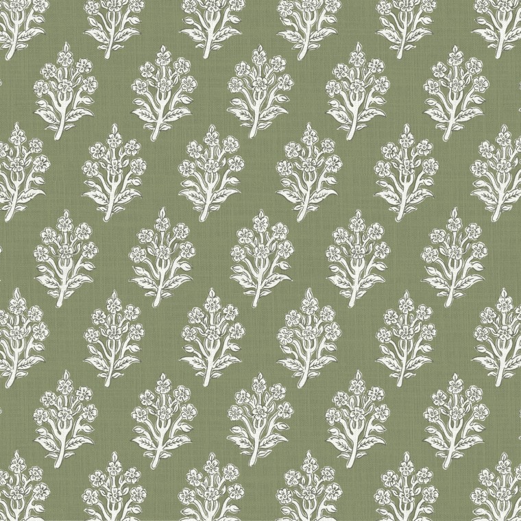 Dabu Olive Printed Cotton Fabric