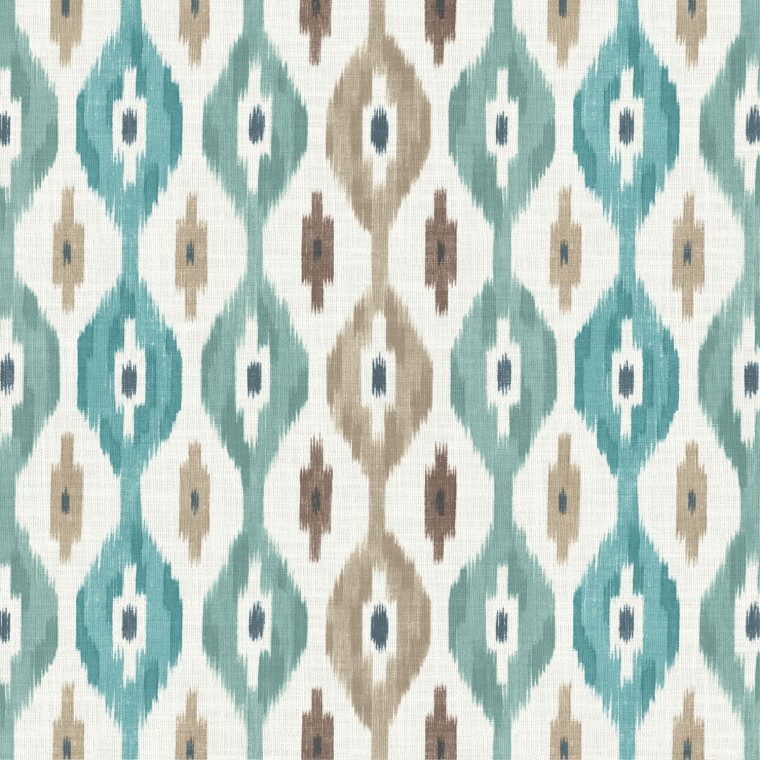 Fergana Teal Printed Cotton Fabric