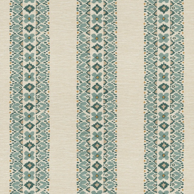Jalal Teal Printed Recycled Fabric