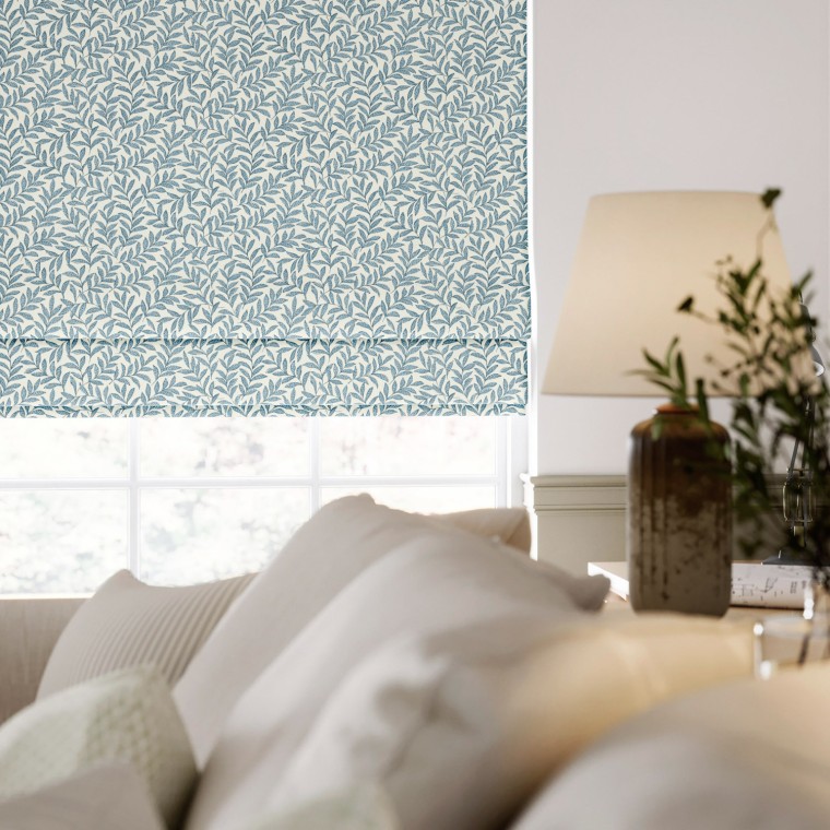 Rasika Blue Roman Blind Lifestyle