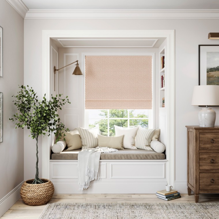 Sana Blush Roman Blind Lifestyle