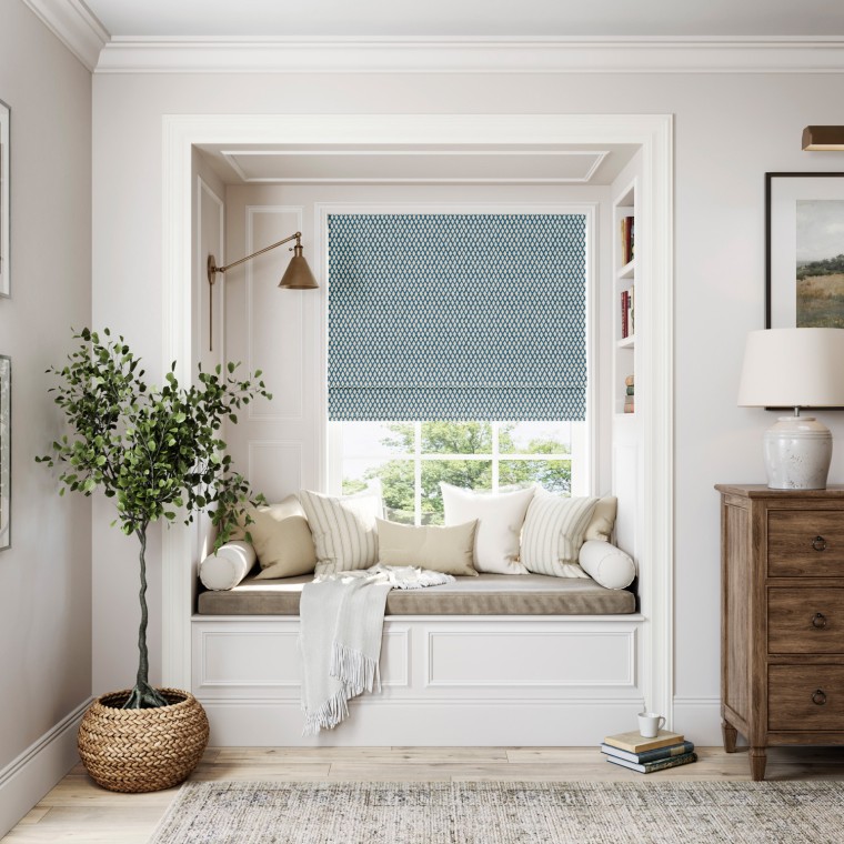 Sana Indigo Roman Blind Lifestyle