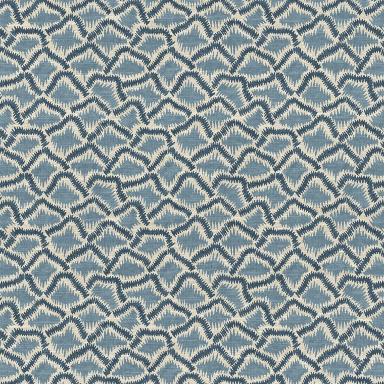 Wadi Indigo Printed Recycled Fabric