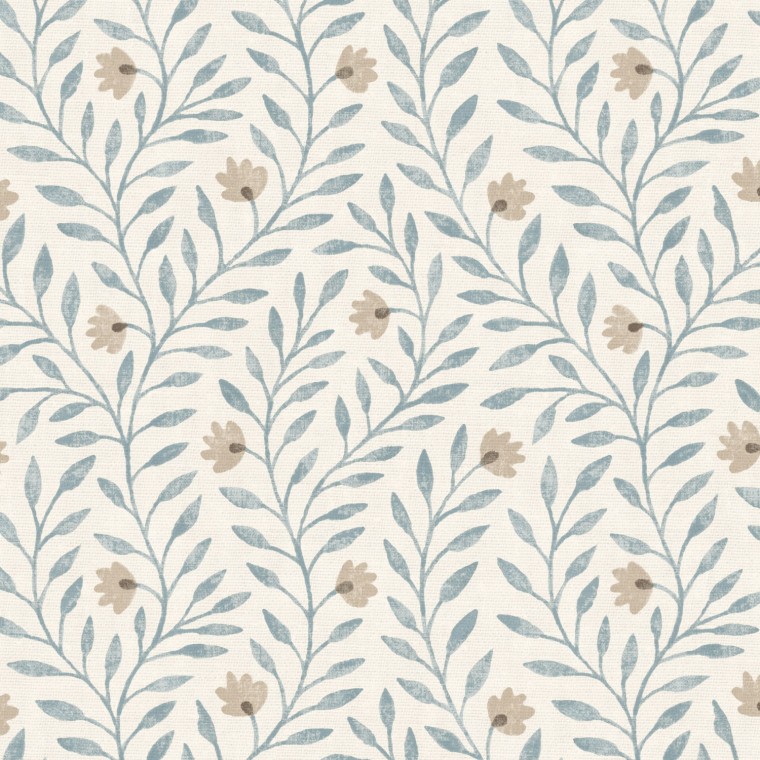 Yasmina Soft Blue Printed Cotton Fabric