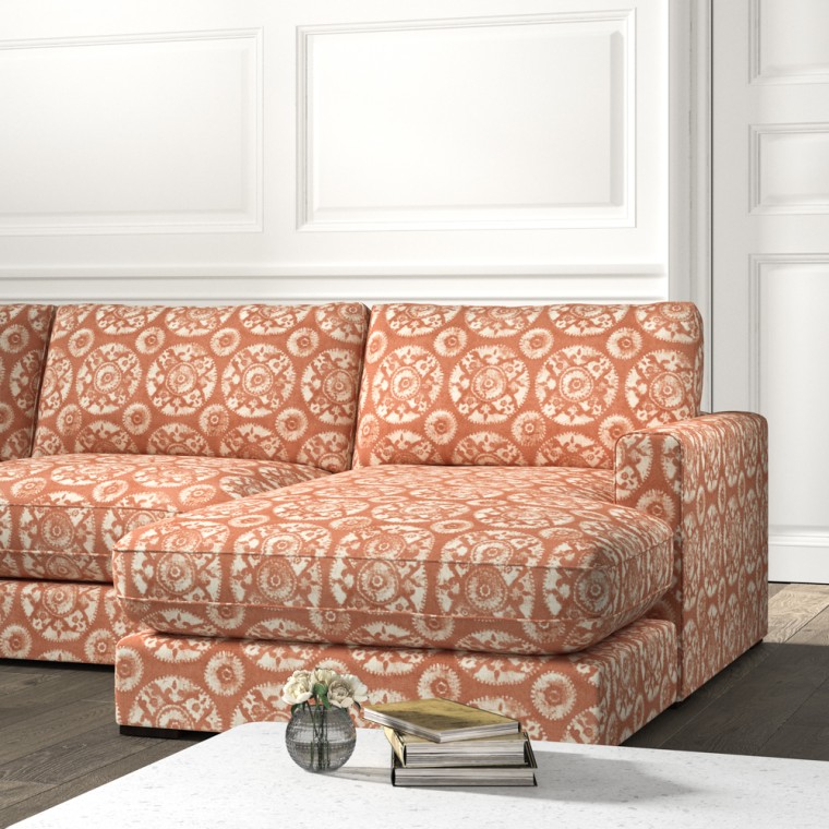 Cloud Chaise Sofa Nubra Apricot