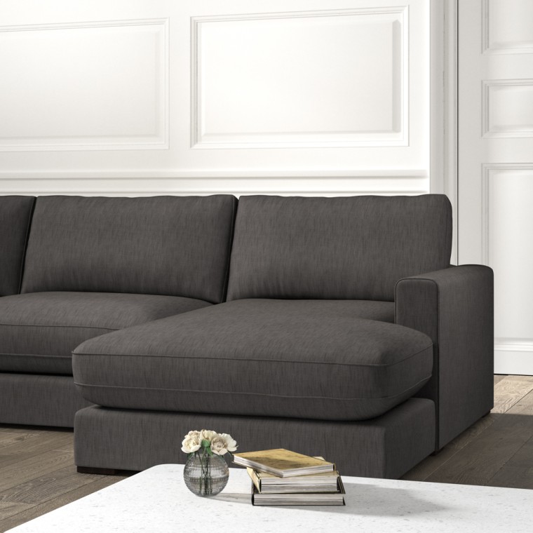 Cloud Chaise Sofa Zuri Graphite