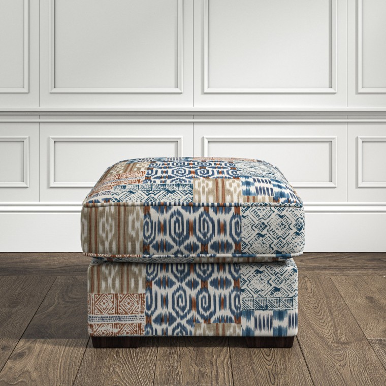 Vermont Small Stool Kantha Indigo