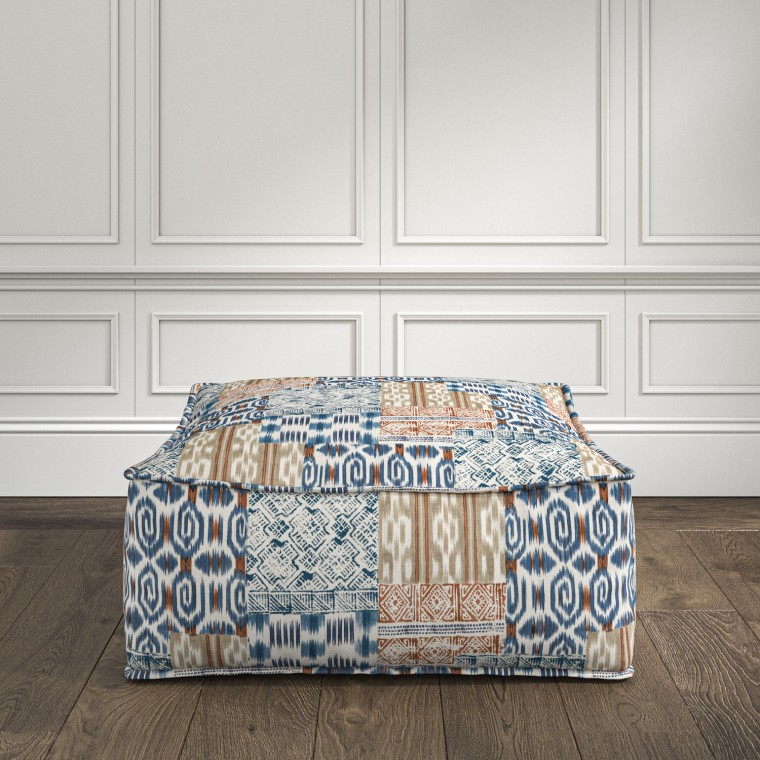 furniture zen pouffe kantha indigo print lifestyle