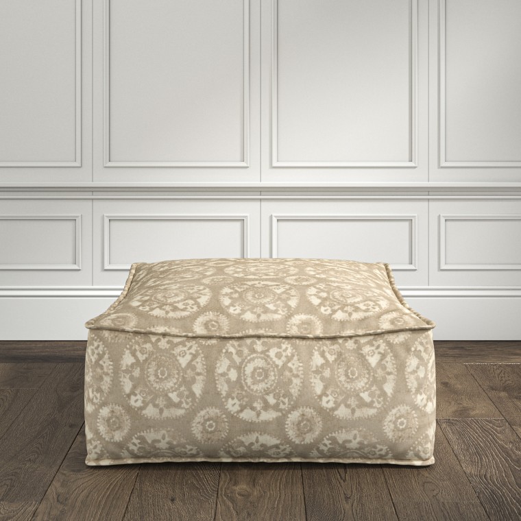 furniture zen pouffe nubra linen print lifestyle