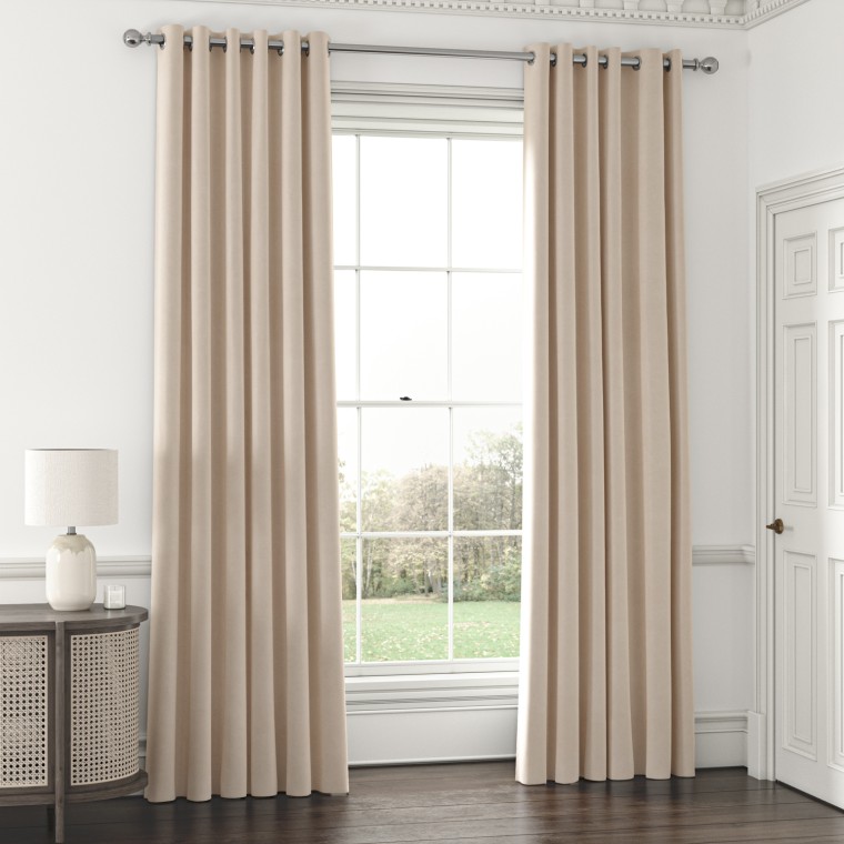 ready made curtain cosmos stone plain eyelet lined main