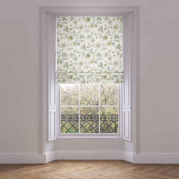 roman blind anushka celadon print lifestyle 1