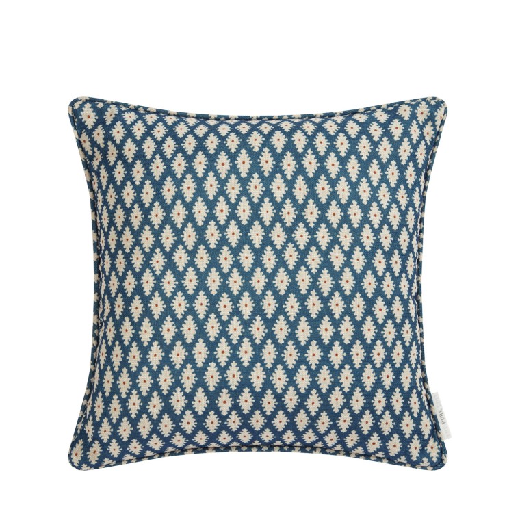 Sana Indigo Printed Recycled Fabric Cushion 43cm x 43cm