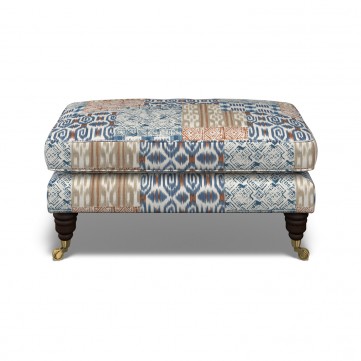 Bliss Footstool Kantha Indigo