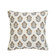 Bagh Almond Printed Cotton Cushion 43cm x 43cm