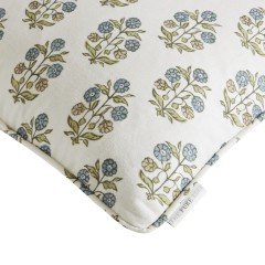 Bagh Blue Printed Cotton Cushion 43cm x 43cm