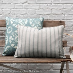 Aline Chambray Printed Cotton Cushion 55cm x 38cm