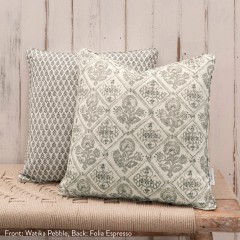 Folia Espresso Printed Cotton Cushion 43cm x 43cm