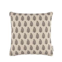 Indira Charcoal Printed Cotton Cushion 43cm x 43cm