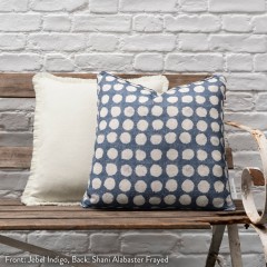 Jebel Indigo Printed Cotton Cushion 43cm x 43cm