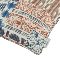 cushion kantha indigo self piped edge detail