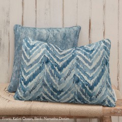 Kelim Ocean Printed Cotton Cushion 55cm x 38cm