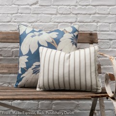 Pondicherry Denim Printed Cotton Cushion 50cm x 50cm