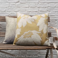 Pondicherry Saffron Printed Cotton Cushion 50cm x 50cm