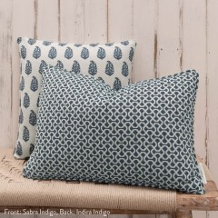 Sabra Indigo Woven Cushion 55cm x 38cm