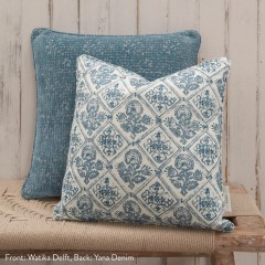 Watika Delft Printed Cotton Cushion 43cm x 43cm