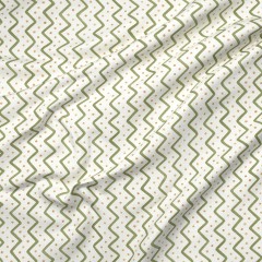 Azmi Olive Printed Cotton Fabric