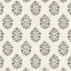 Bagh Rose Curtains Fabric Flat