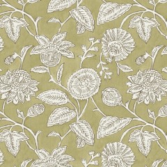 Chaitri Olive Printed Cotton Fabric