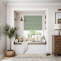 Chapan Teal Roman Blind Lifestyle