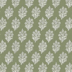 Dabu Olive Curtains Fabric Flat