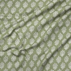 Dabu Olive Printed Cotton Fabric