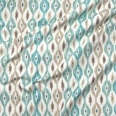 Fergana Teal Printed Cotton Fabric