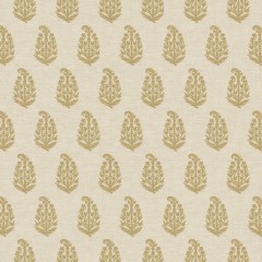 Fabric Indira Ochre Print Flat